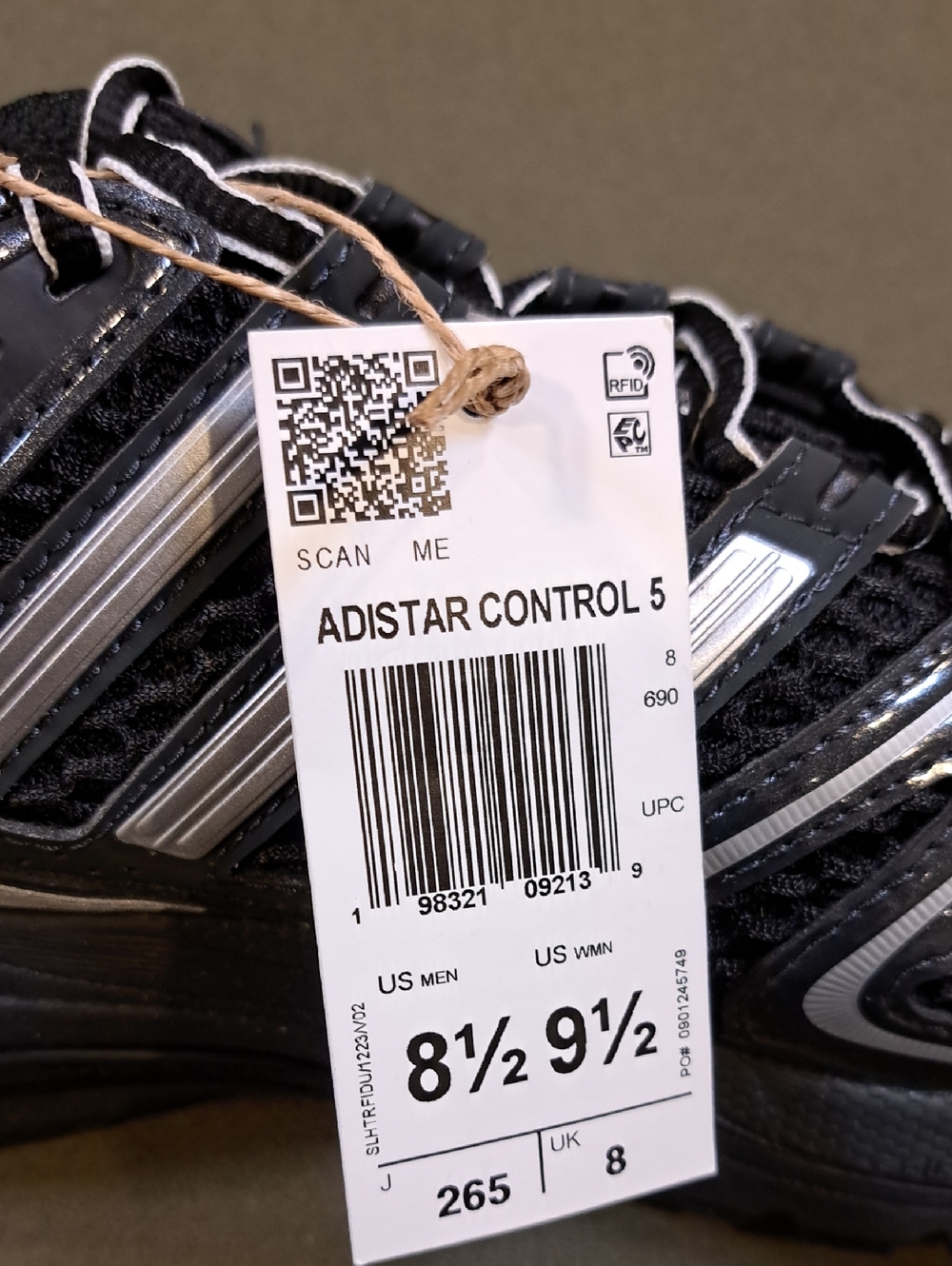 Adidas Adistar Control 5 - Color: Black/Silver - Size: Unisex-Men 8.5, Women 9.5 - Picture 10 of 10